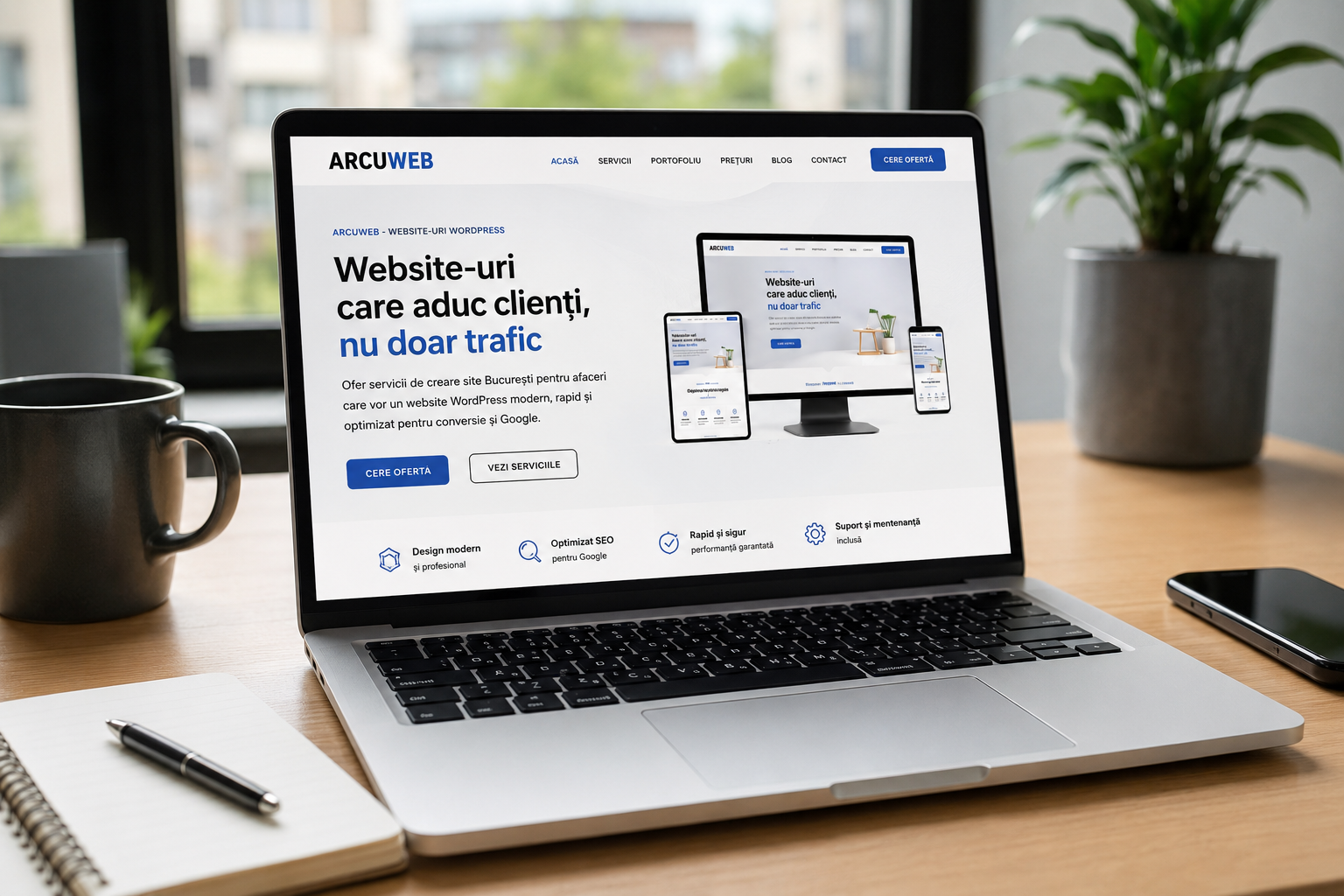 creare site București WordPress optimizat SEO pentru afaceri