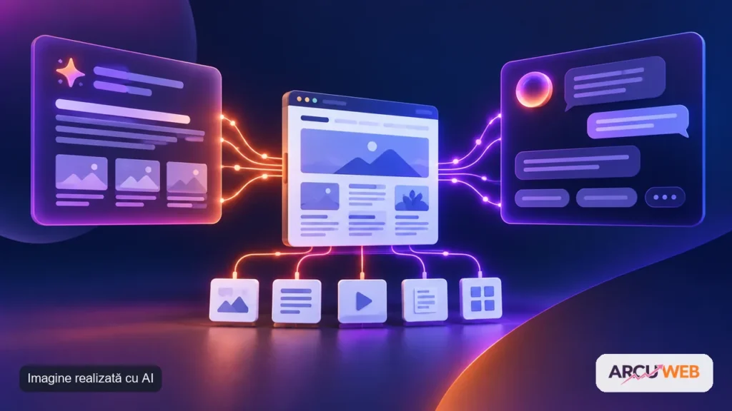 Interfață de căutare AI cu răspunsuri și website-uri citate