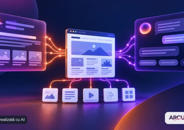 Interfață de căutare AI cu răspunsuri și website-uri citate