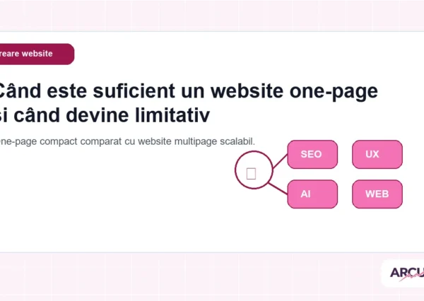 One-page compact comparat cu website multipage scalabil