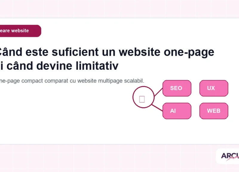 One-page compact comparat cu website multipage scalabil