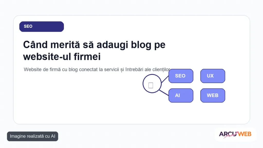 Website de firmă cu blog conectat la servicii și întrebări ale clienților