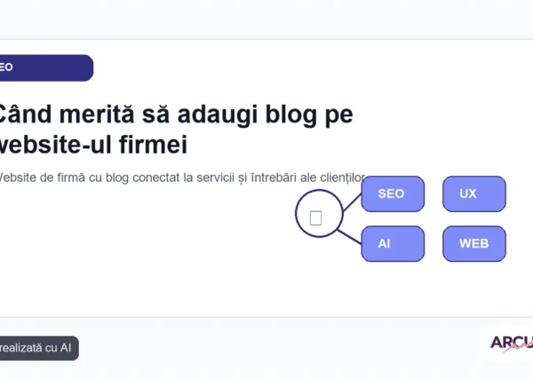 Website de firmă cu blog conectat la servicii și întrebări ale clienților