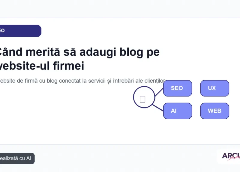 Website de firmă cu blog conectat la servicii și întrebări ale clienților