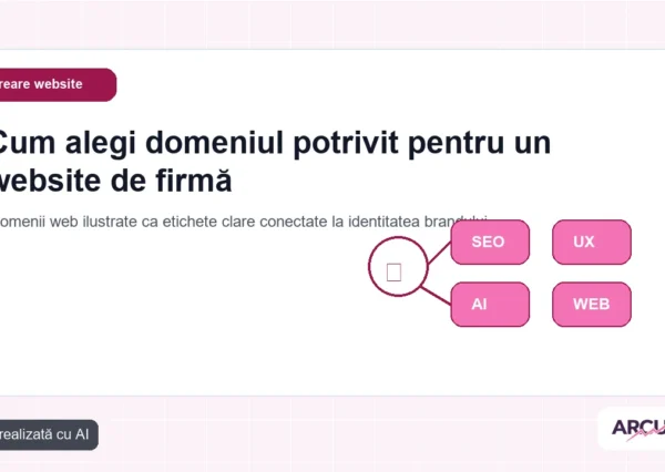Domenii web ilustrate ca etichete clare conectate la identitatea brandului