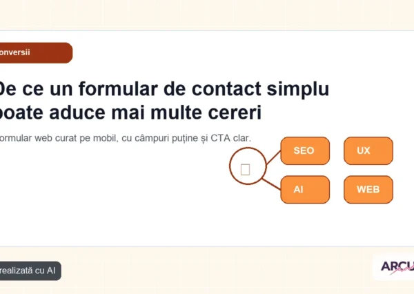 Formular web curat pe mobil, cu câmpuri puține și CTA clar