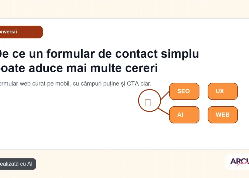 Formular web curat pe mobil, cu câmpuri puține și CTA clar