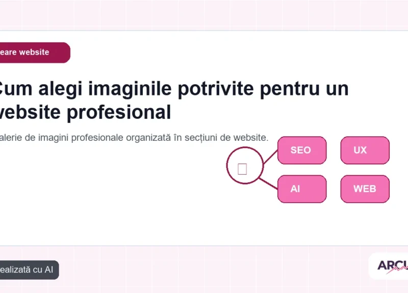 Galerie de imagini profesionale organizată în secțiuni de website