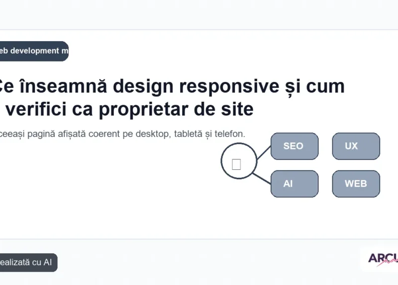 Aceeași pagină afișată coerent pe desktop, tabletă și telefon