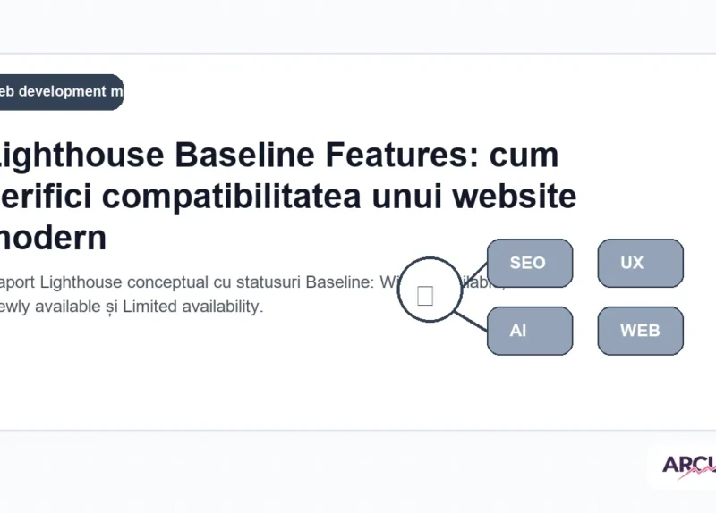 Raport Lighthouse conceptual cu statusuri Baseline: Widely available, Newly available și Limited availability