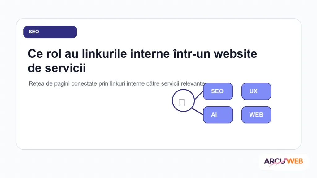 Rețea de pagini conectate prin linkuri interne către servicii relevante
