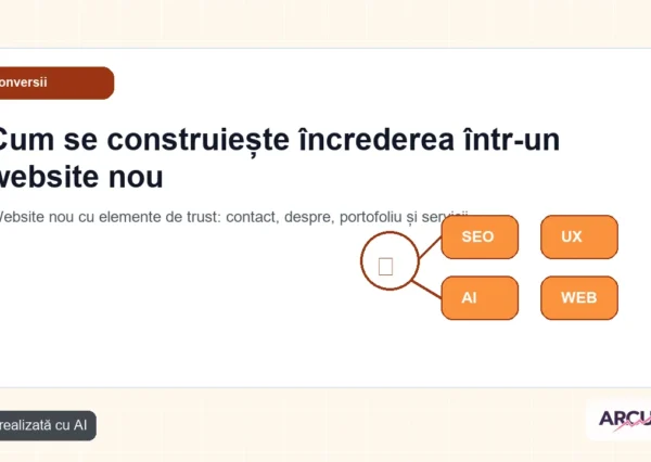 Website nou cu elemente de trust: contact, despre, portofoliu și servicii