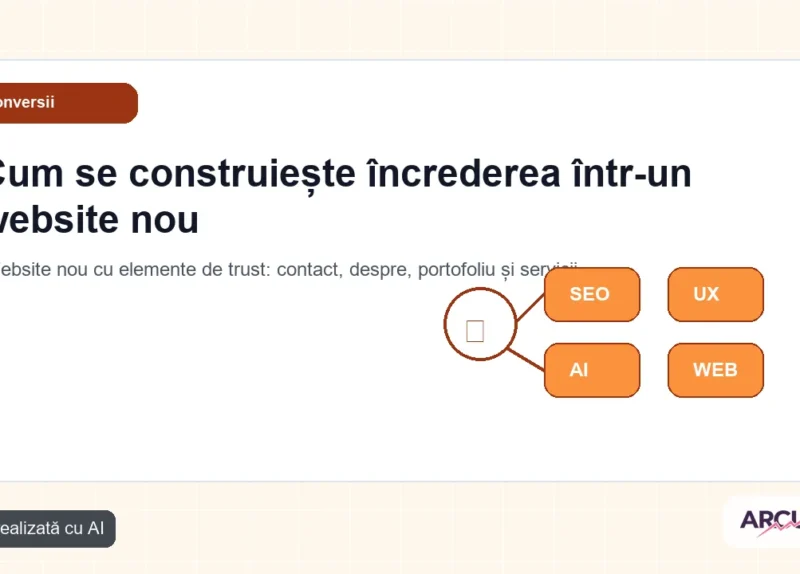 Website nou cu elemente de trust: contact, despre, portofoliu și servicii