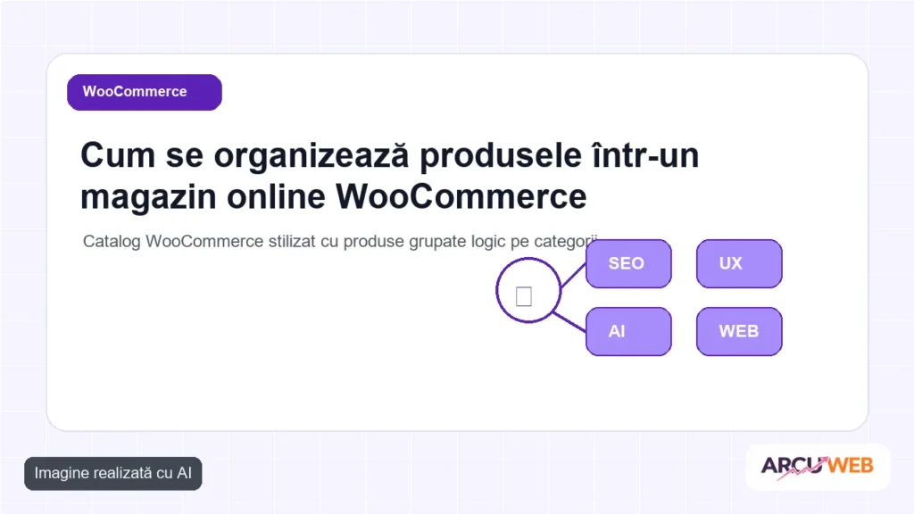 Catalog WooCommerce stilizat cu produse grupate logic pe categorii