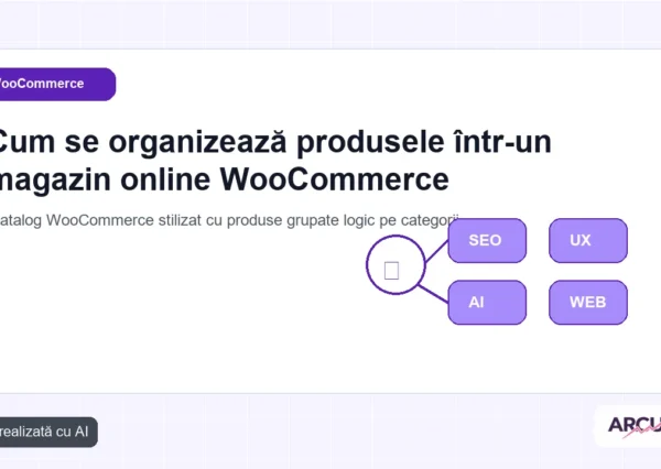 Catalog WooCommerce stilizat cu produse grupate logic pe categorii