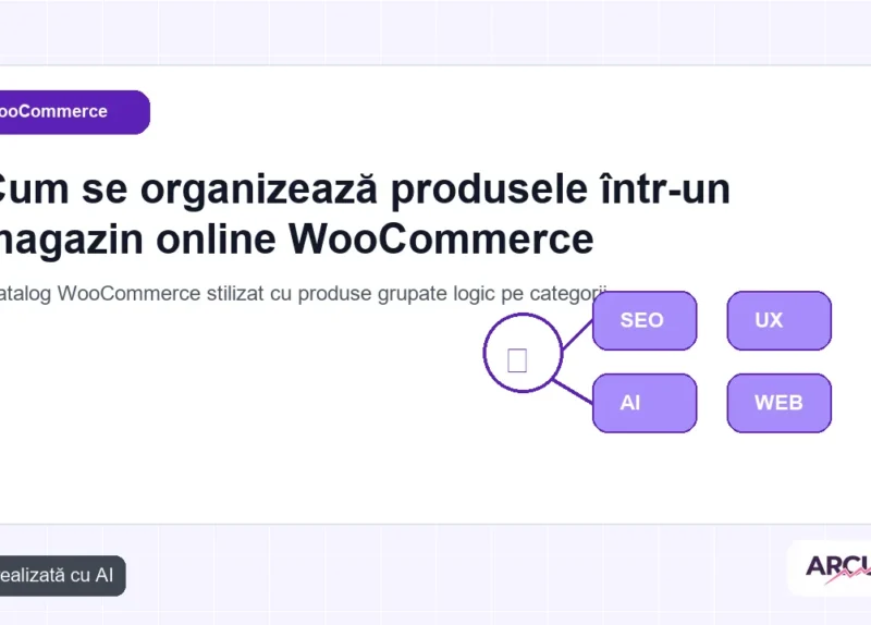 Catalog WooCommerce stilizat cu produse grupate logic pe categorii