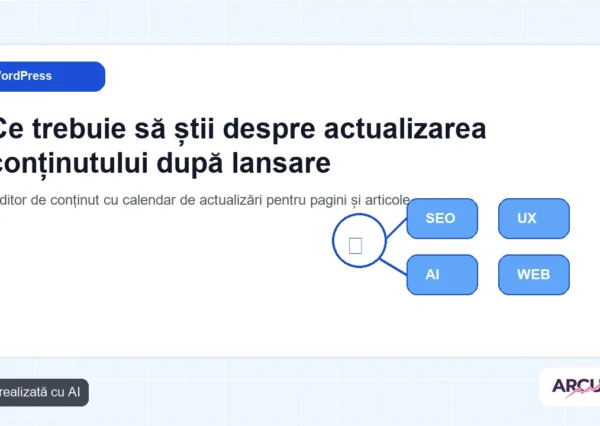 Editor de conținut cu calendar de actualizări pentru pagini și articole
