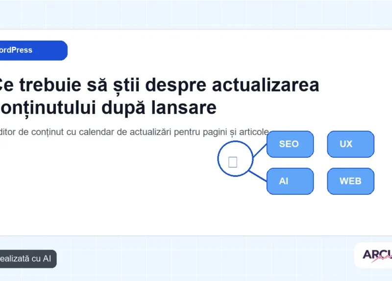 Editor de conținut cu calendar de actualizări pentru pagini și articole