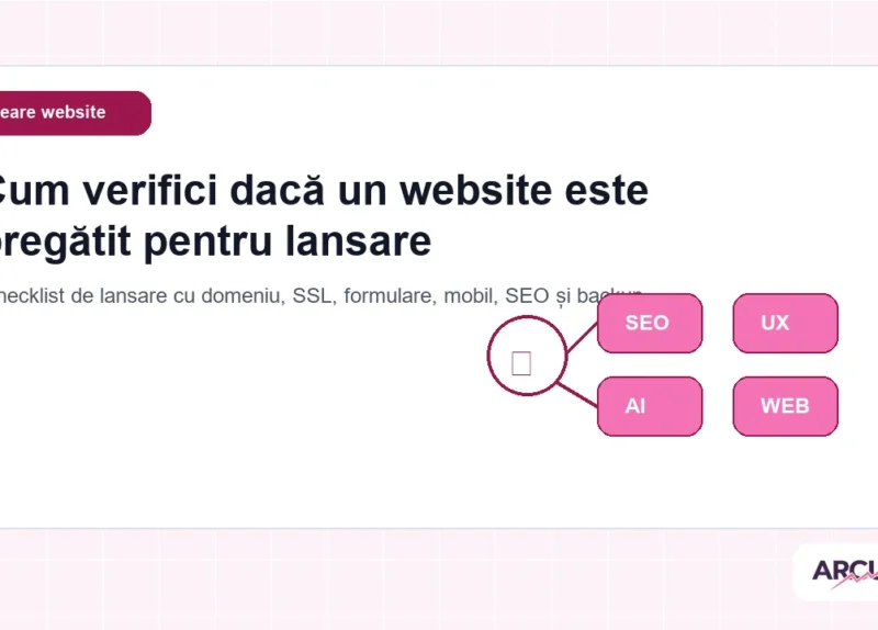 Checklist de lansare cu domeniu, SSL, formulare, mobil, SEO și backup