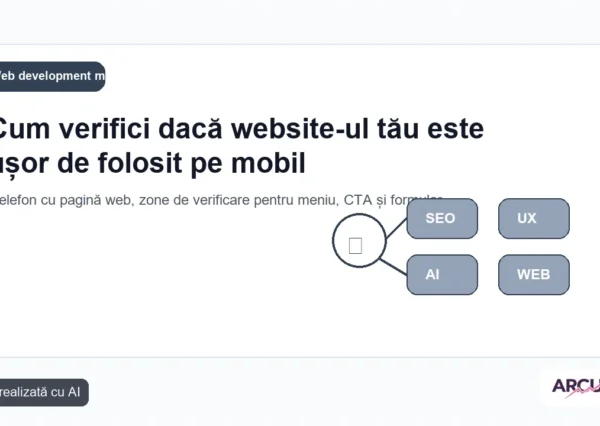 Telefon cu pagină web, zone de verificare pentru meniu, CTA și formular