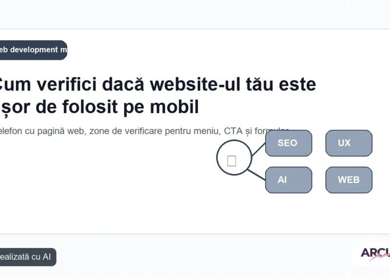 Telefon cu pagină web, zone de verificare pentru meniu, CTA și formular